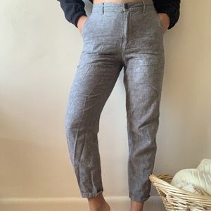 Heather Gray Linen Trousers